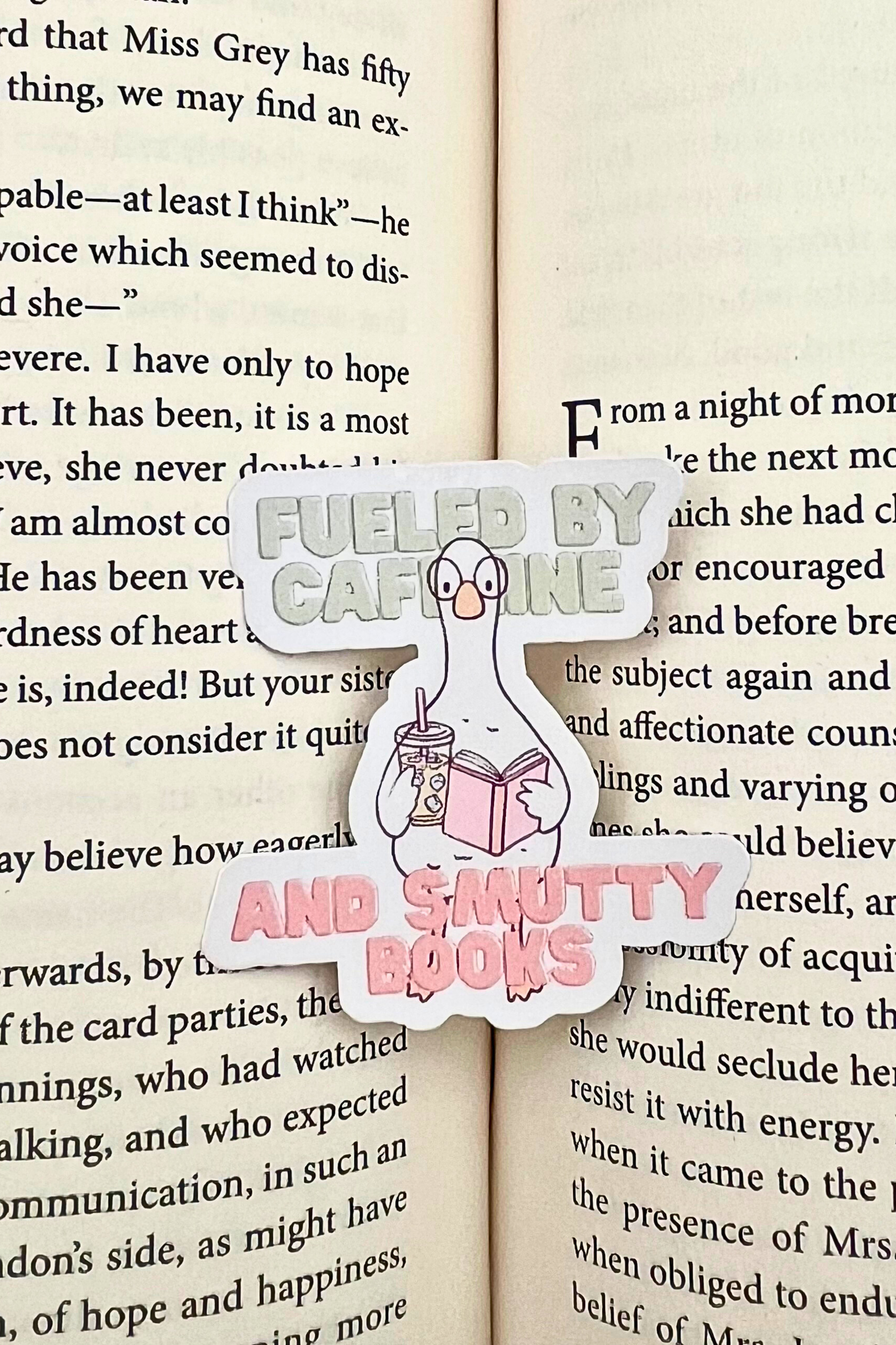 Fueled by Caffeine and Smutty Books Sticker