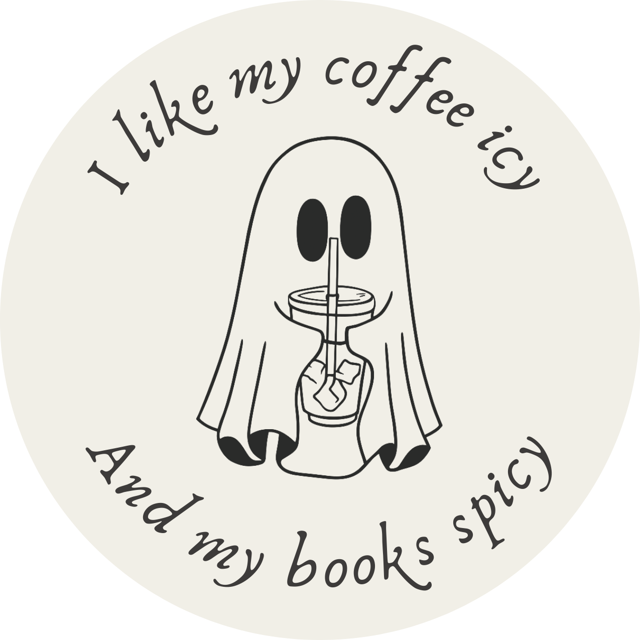 I Like My Coffee Icy and My Books Spicy Sticker