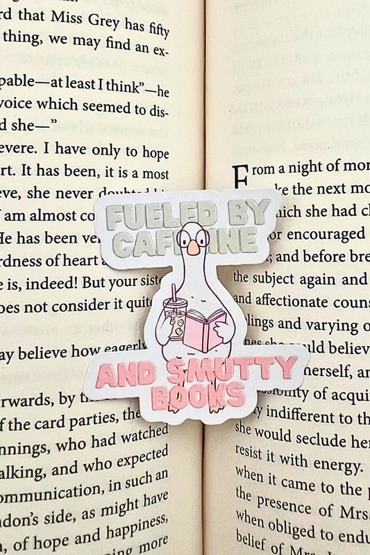 Fueled by Caffeine and Smutty Books Sticker